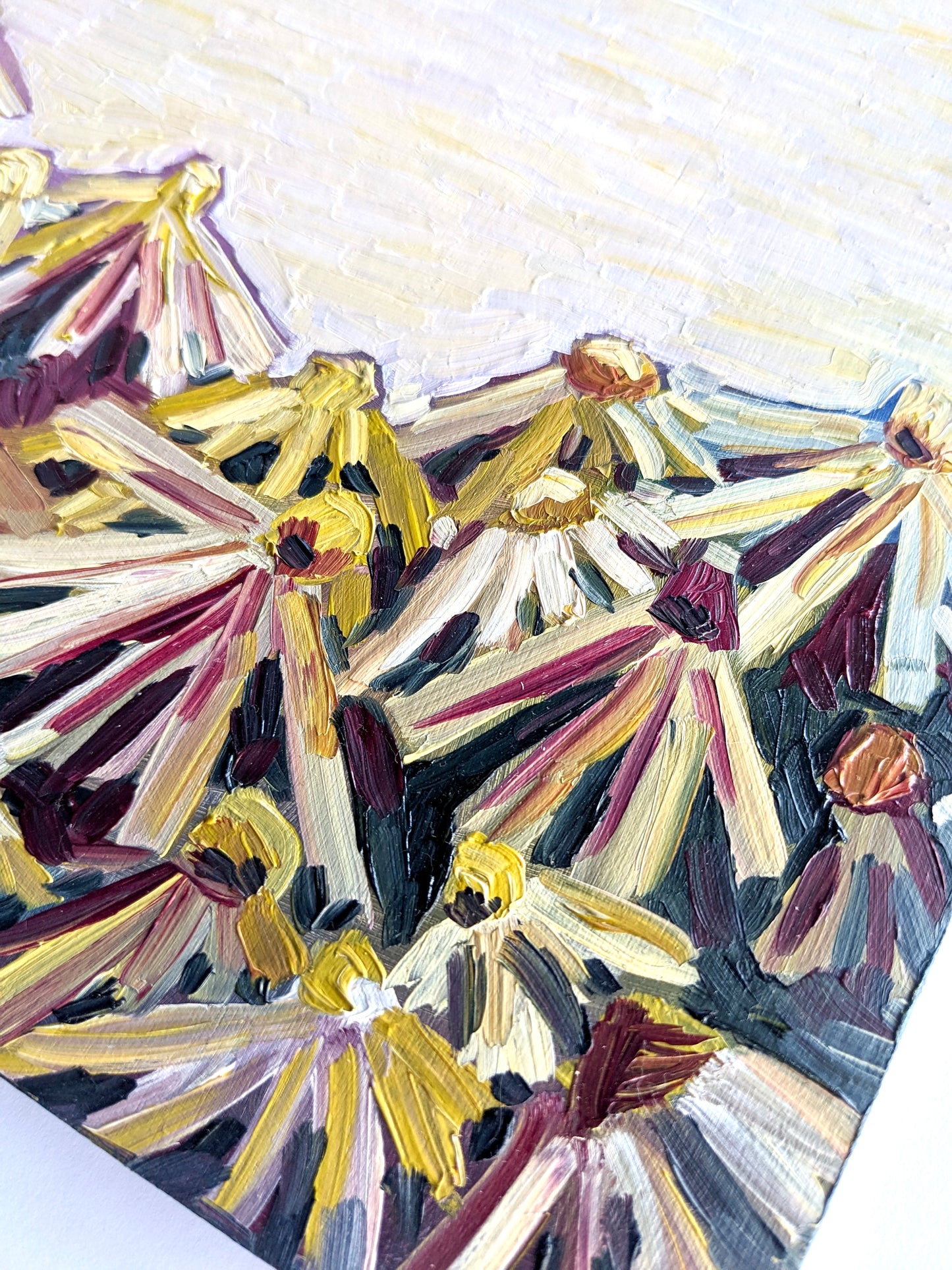 “Grey Day Daisies” - 8x8 Original Oil Paint