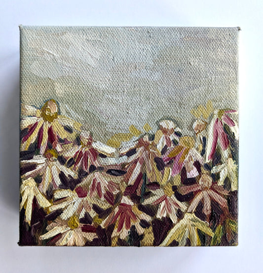 “Rainy Day Daisies” - 5x5 Original Oil Paint