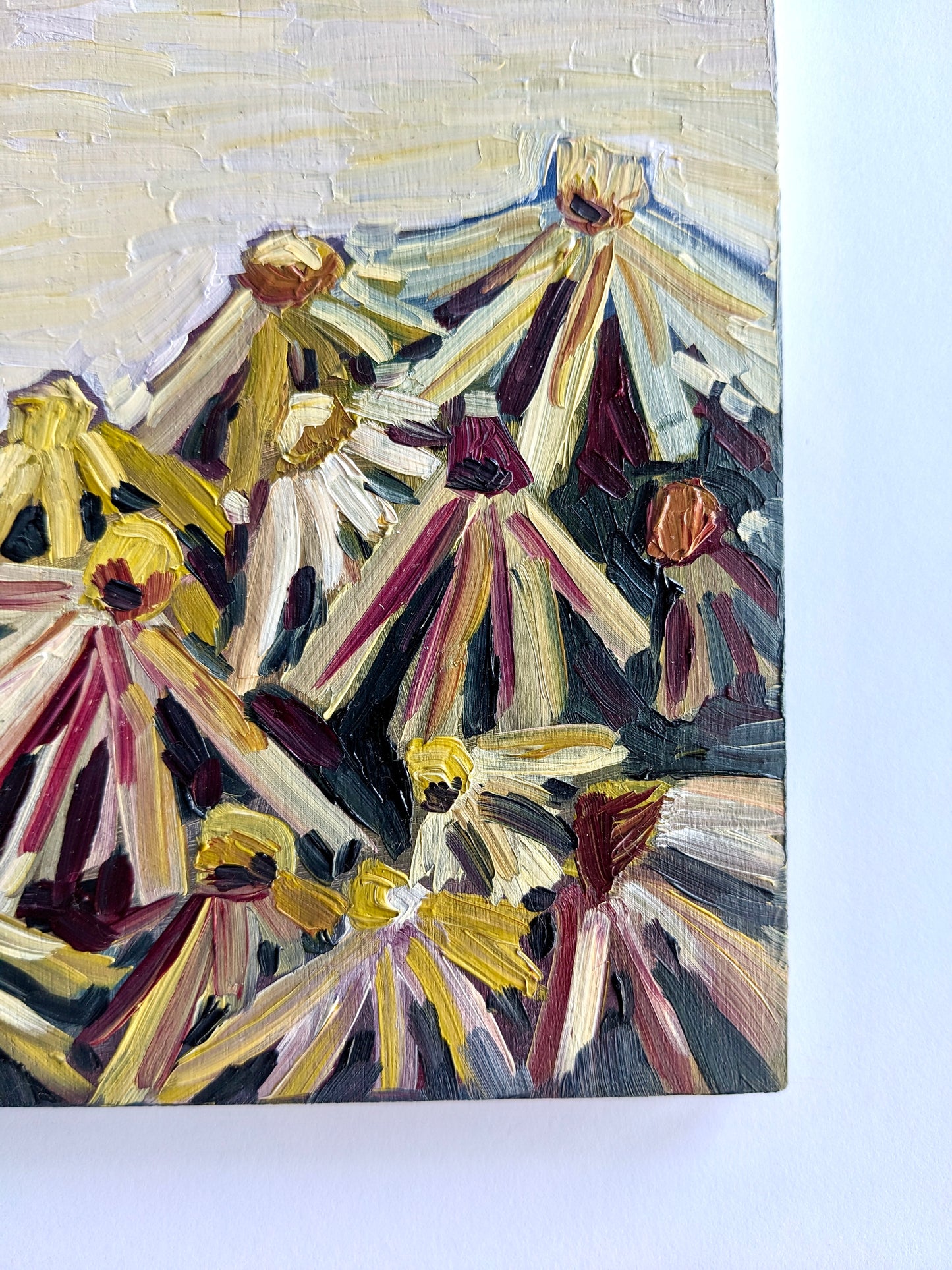 “Grey Day Daisies” - 8x8 Original Oil Paint