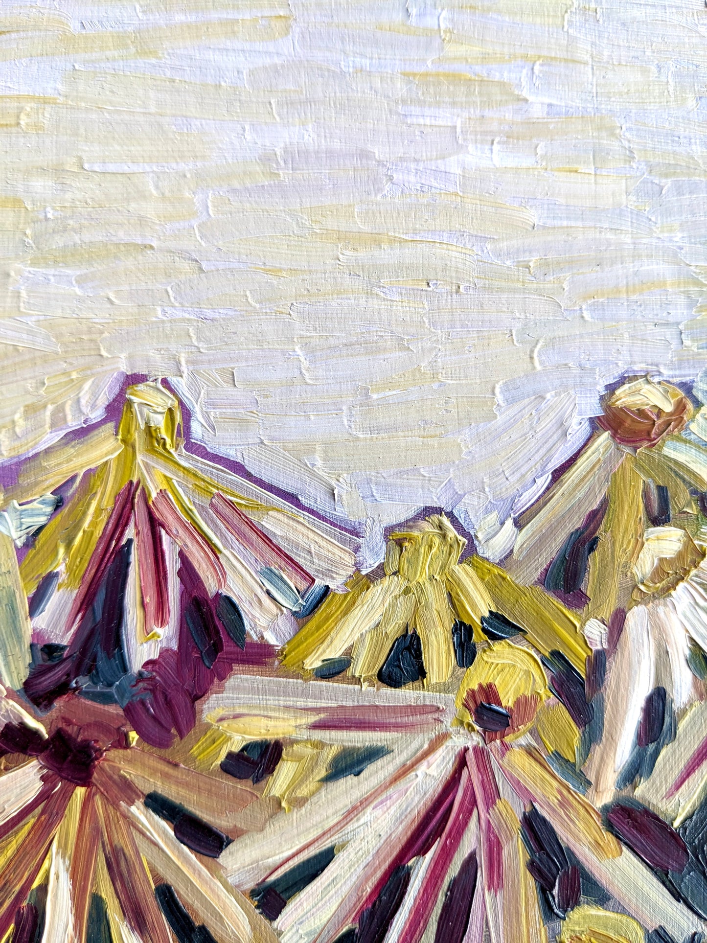 “Grey Day Daisies” - 8x8 Original Oil Paint