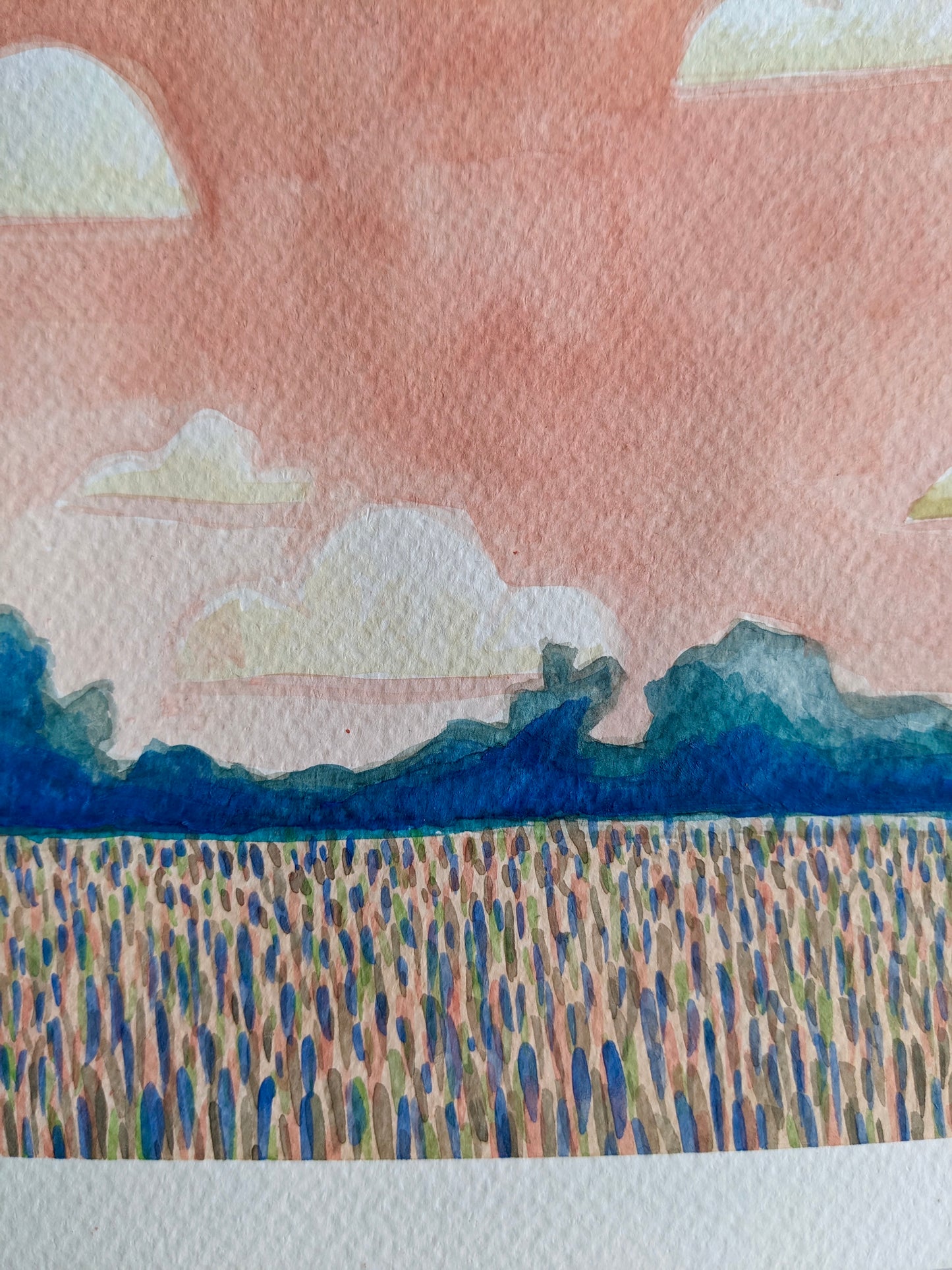 “Peach Sunset” - 7x10 Watercolor Painting