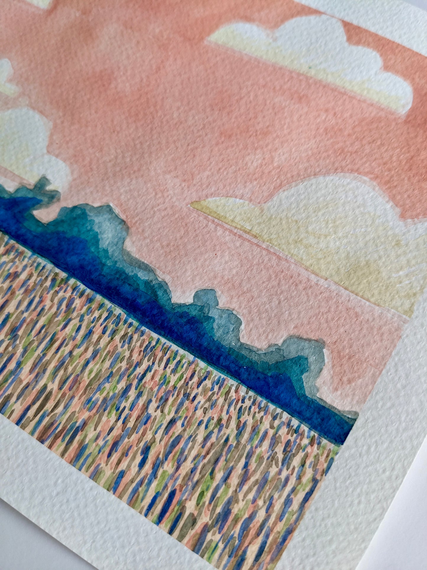 “Peach Sunset” - 7x10 Watercolor Painting