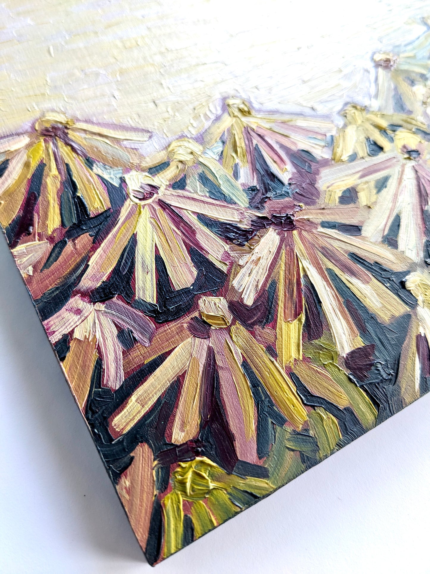 “Grey Day Daisies” - 8x8 Original Oil Paint