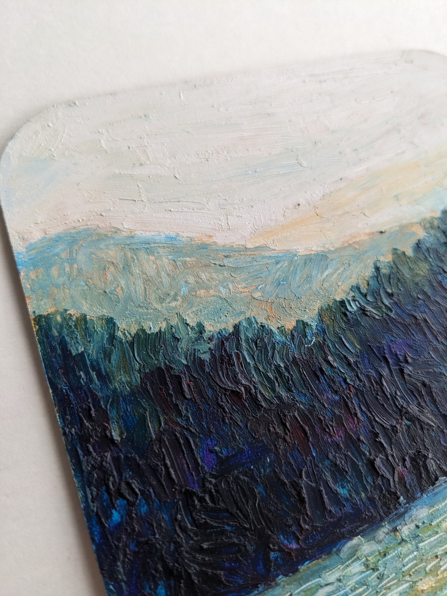 “Shallow Waters, Deep Forests” - 5x5 Original Oil Pastels