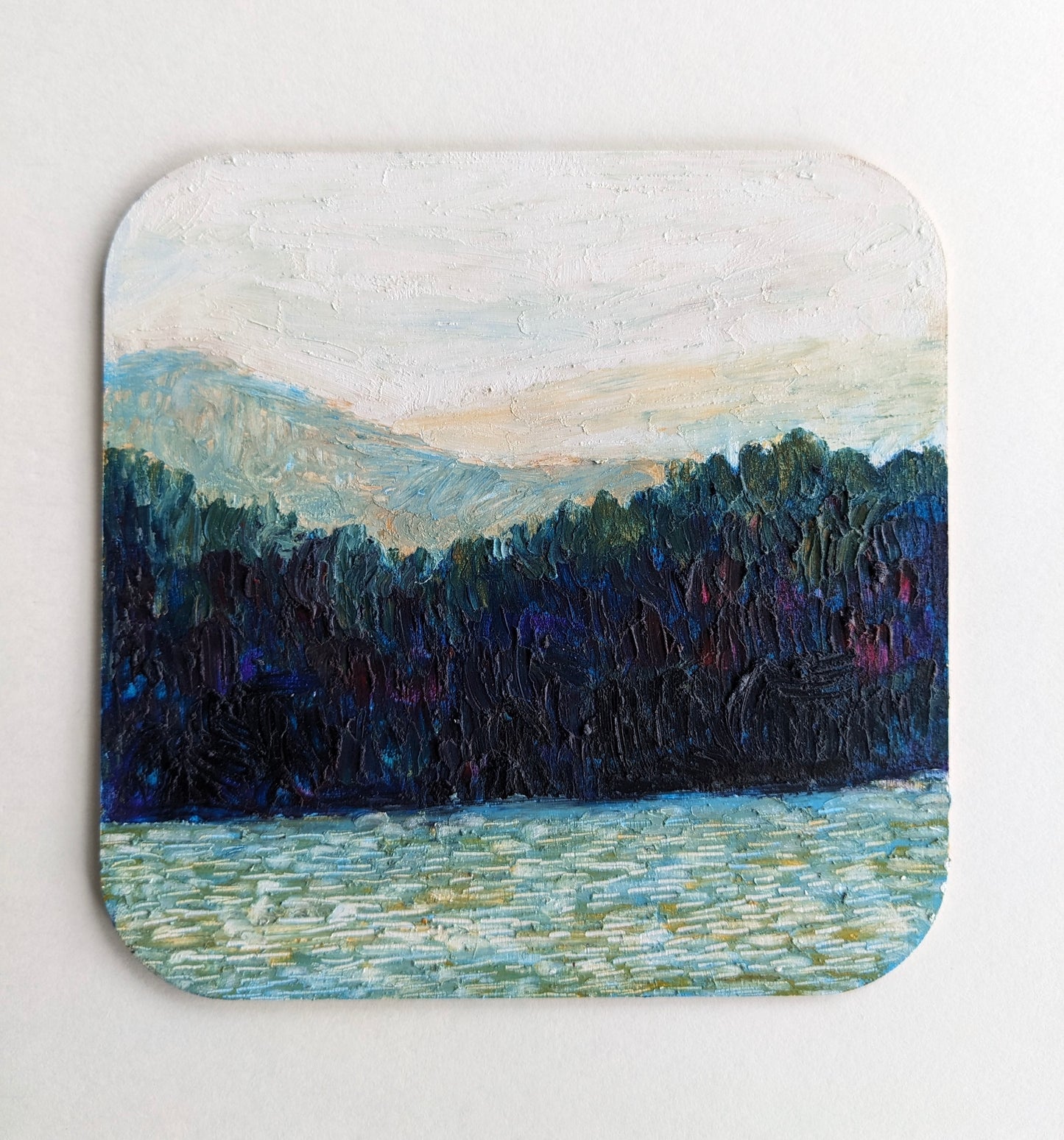 “Shallow Waters, Deep Forests” - 5x5 Original Oil Pastels