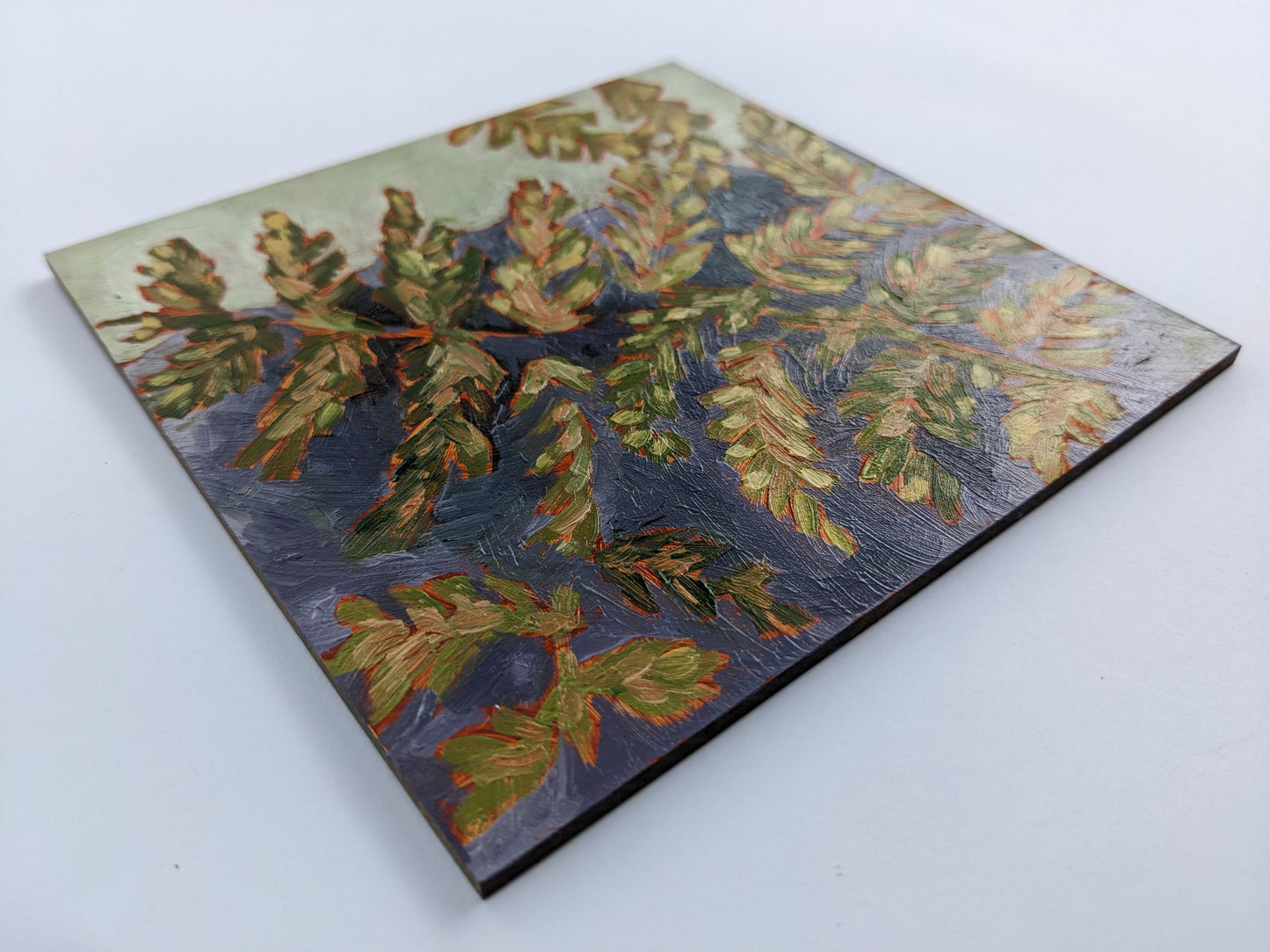 “Meadows of Ferns” - 5x5 Original Oil Painting