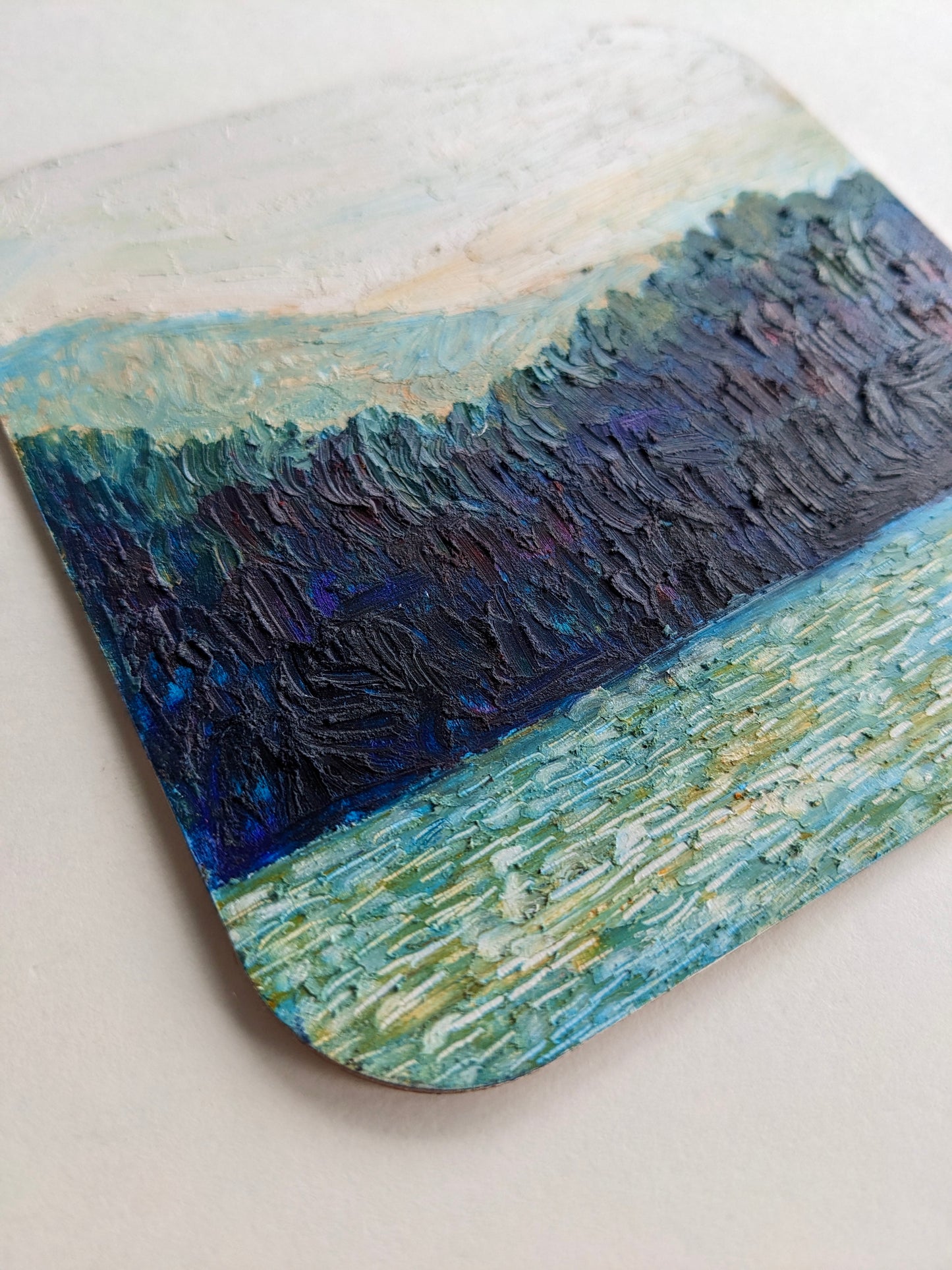 “Shallow Waters, Deep Forests” - 5x5 Original Oil Pastels