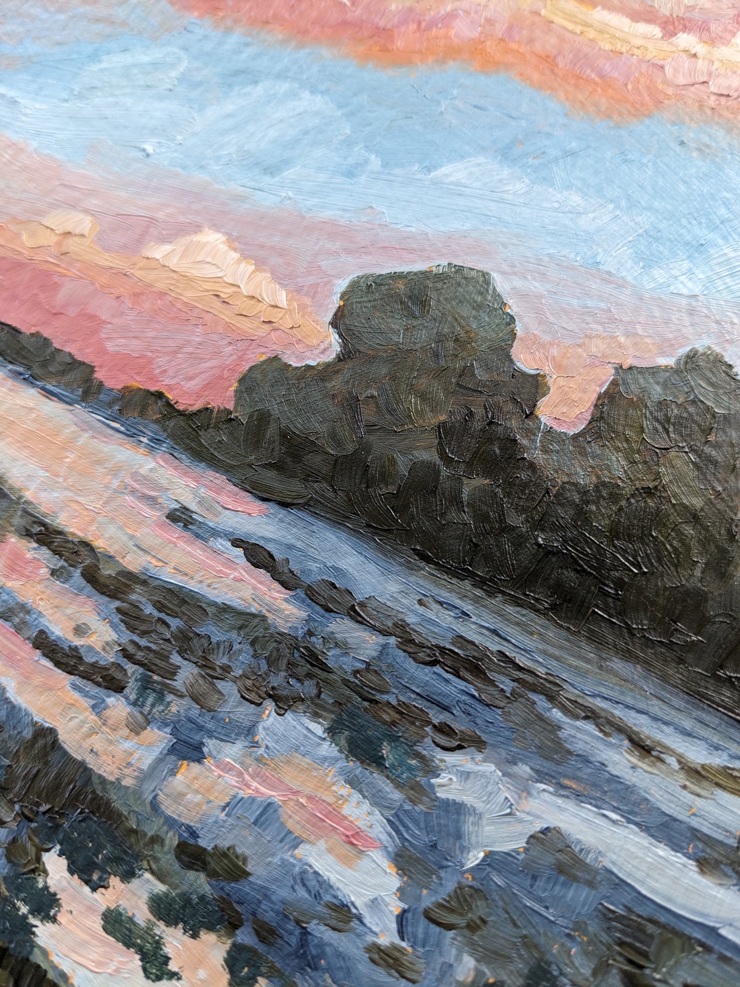 “Camping in Maine” - 11.5 x 11.5 Original Oil Painting