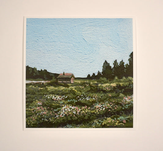 "Home on a Hill” - 6x6 Acrylic Painting Print