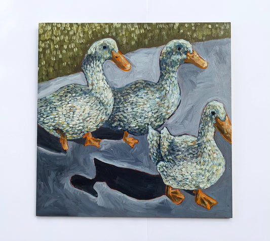 "Duck Gang" - 12x12 Original Oil Painting