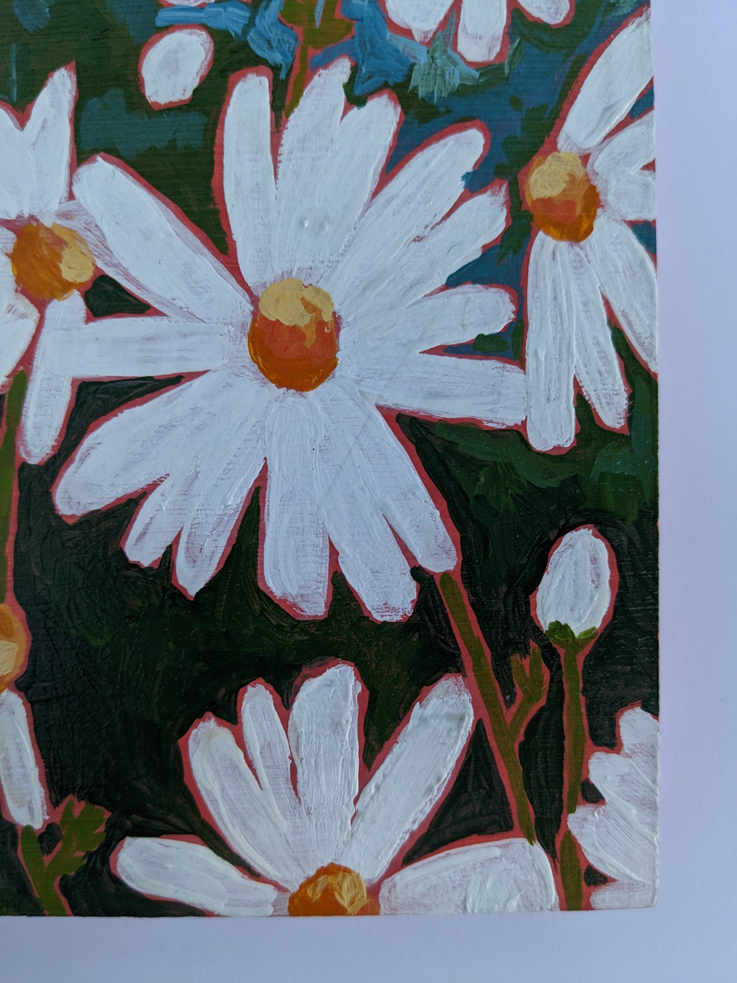 "Comfort Daisies" - 5x5 Original Acrylic Painting