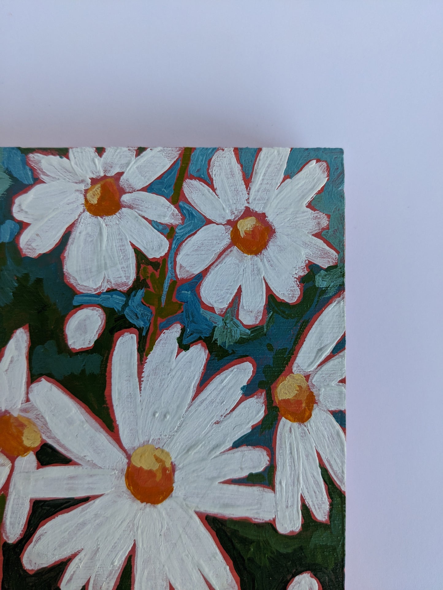 "Comfort Daisies" - 5x5 Original Acrylic Painting