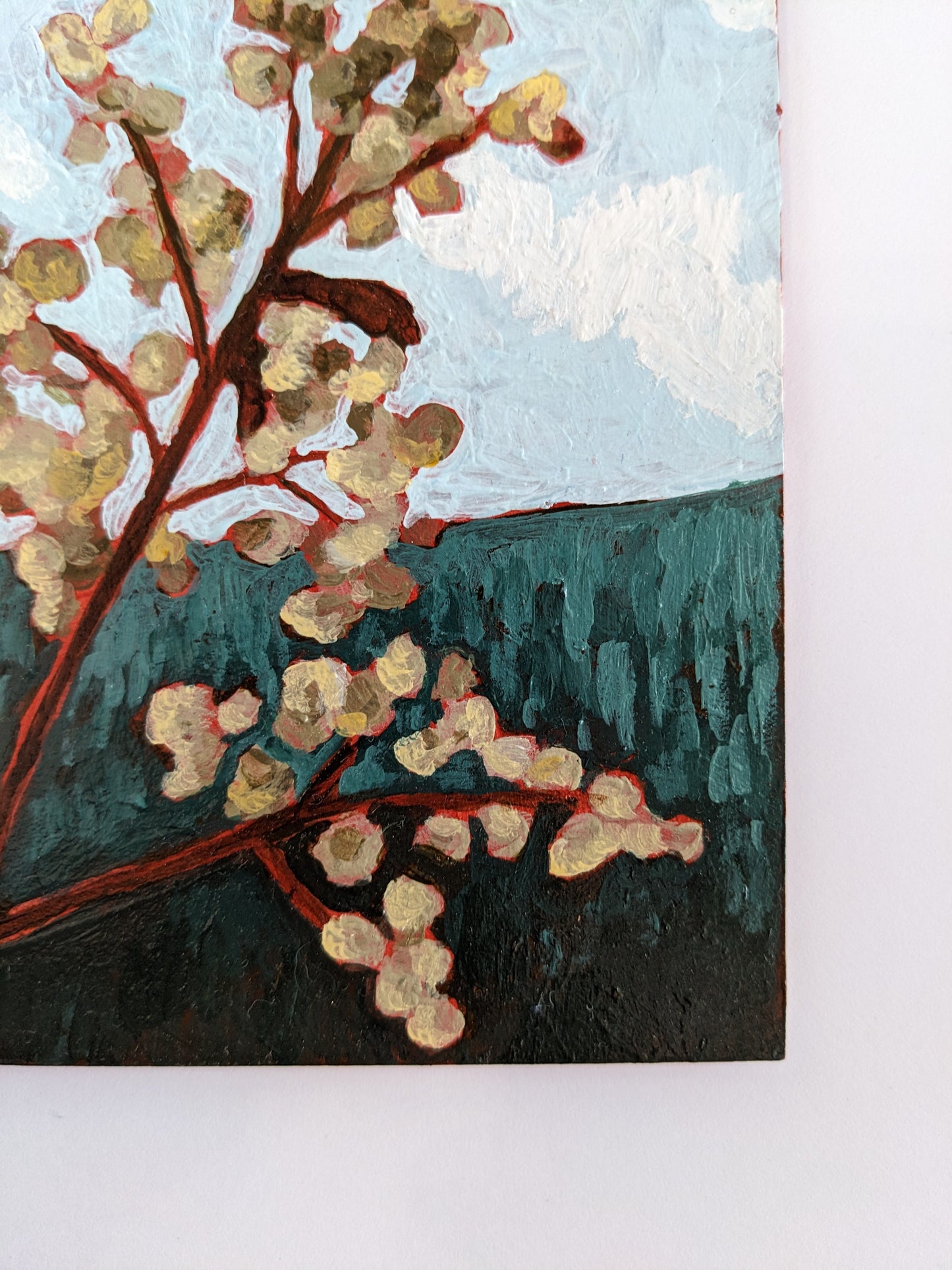 "Goodbye Fall" - 6x6 Original Acrylic Painting
