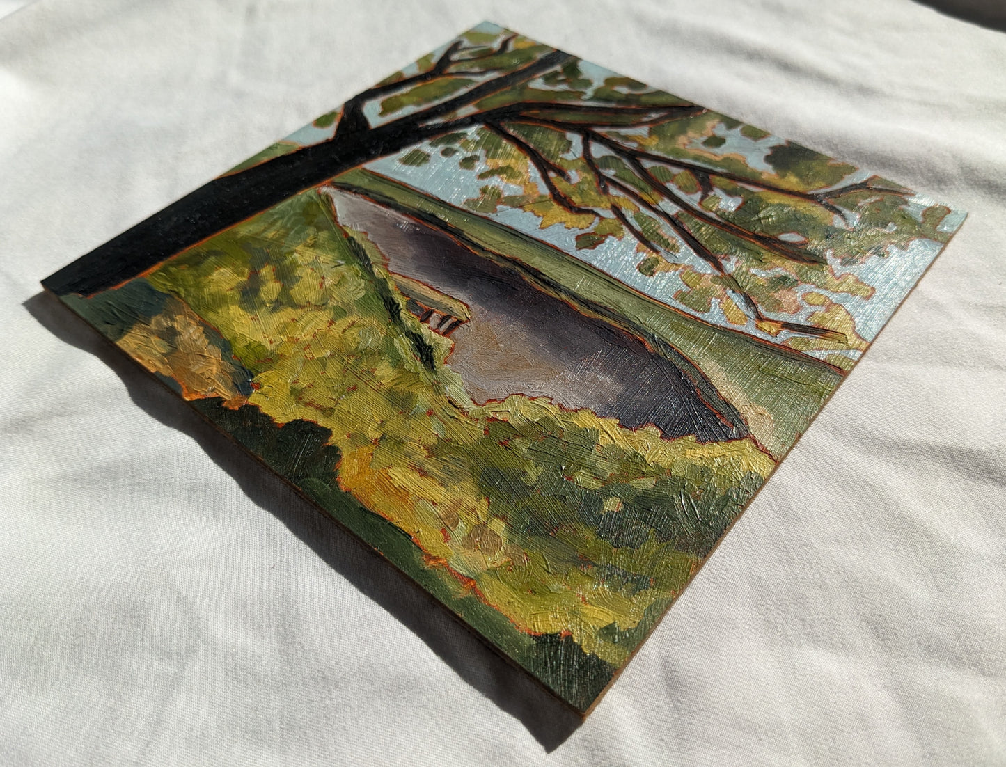 ORIGINS 10 : Bluegills and Catfish - 6x6 Original Oil Painting