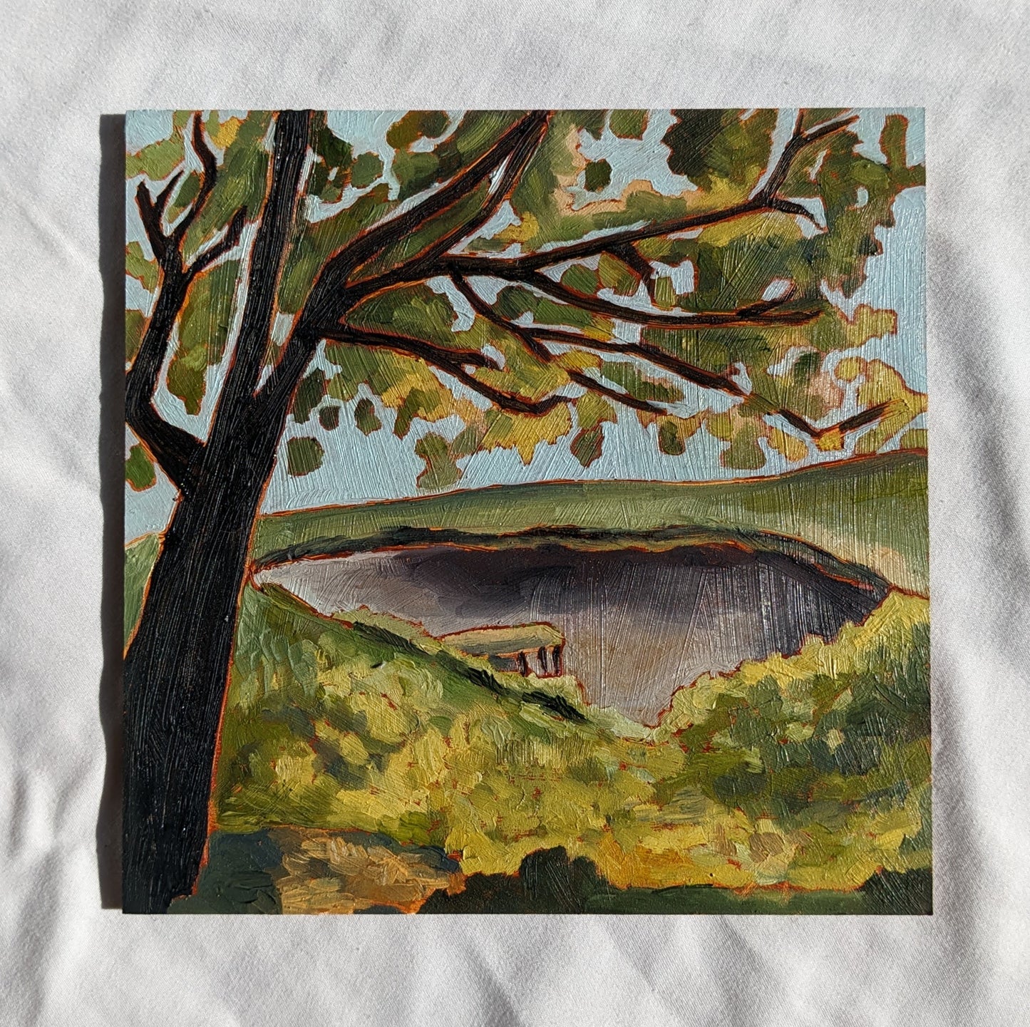 ORIGINS 10 : Bluegills and Catfish - 6x6 Original Oil Painting
